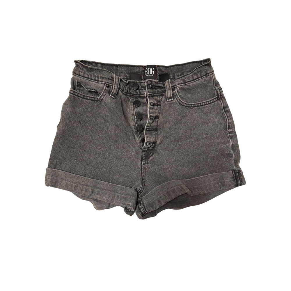 BDG‎ Urban Outfitters Black Mom High Rise Denim Shorts Button Fly Size 26